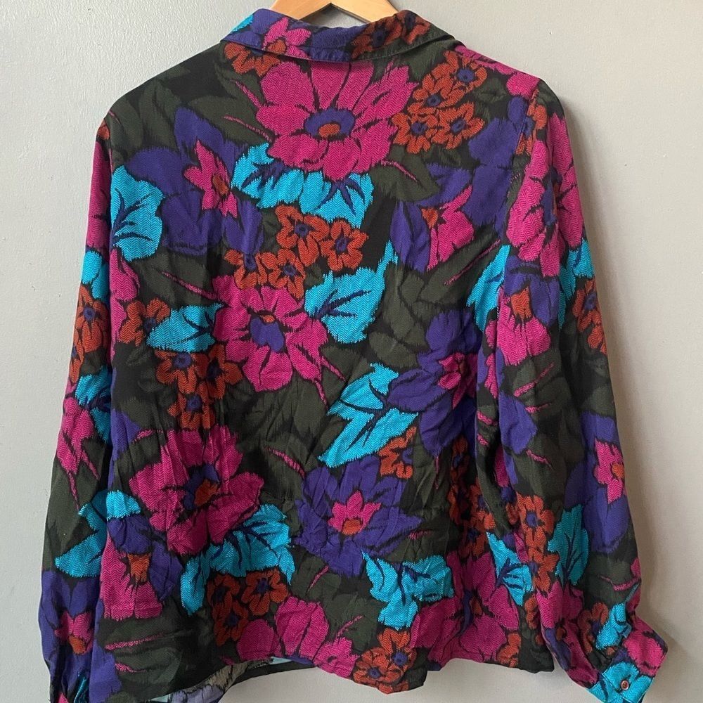 šøVintageĀ 80s Multi Colour Long Sleeve Topšø - Picture 7 of 11